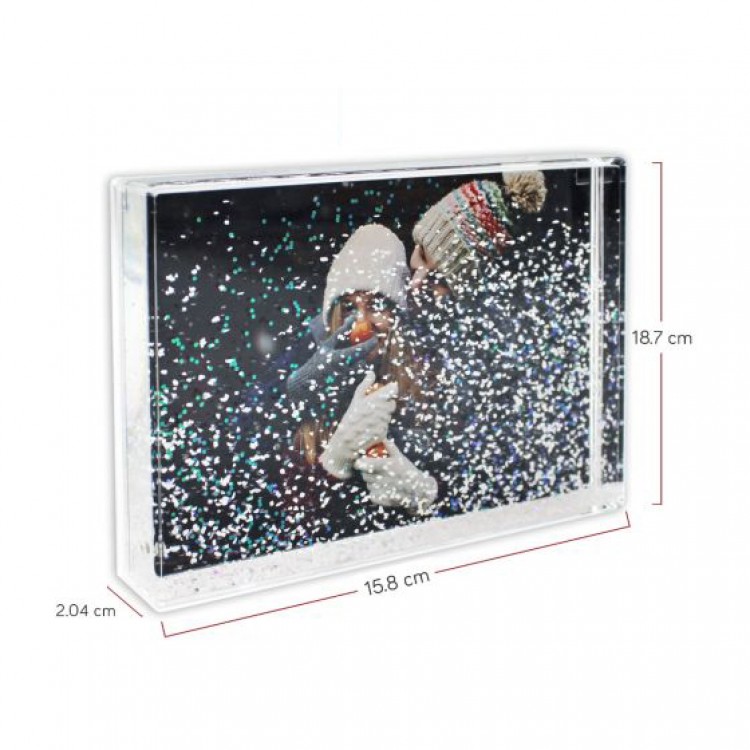6x4 Snow Glitter Photo Block